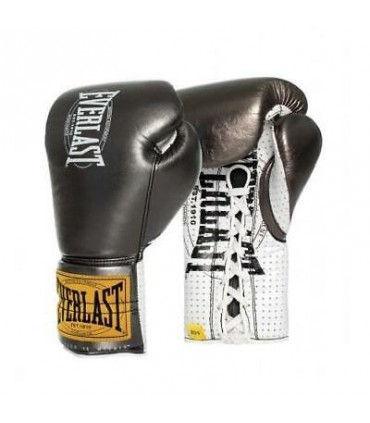 EVERLAST 1910 CLASSIC LACE GLOVES LEATHER black