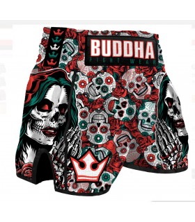 BUDDHA MUAY THAI SHORTS MEXICAN red