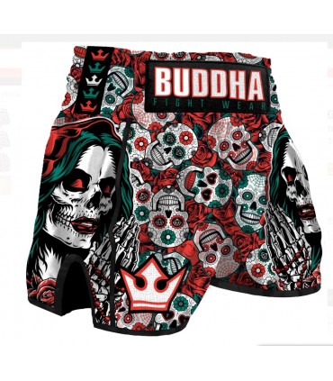 BUDDHA MUAY THAI SHORTS MEXICAN red