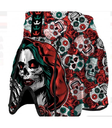 BUDDHA MUAY THAI SHORTS MEXICAN red