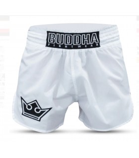 BUDDHA MUAY THAI SHORTS OLD SCHOOL white