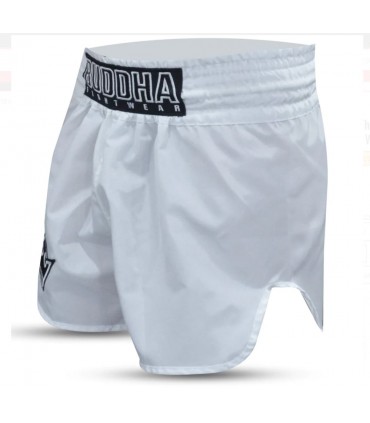 BUDDHA MUAY THAI SHORTS OLD SCHOOL white