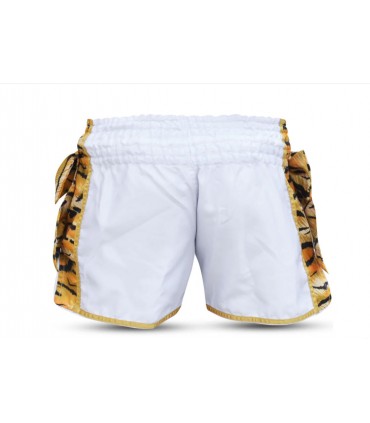 BUDDHA MUAY THAI SHORTS TIGER white/gold