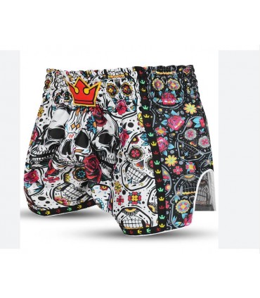 BUDDHA MUAY THAI SHORTS SANTA MUERTE white