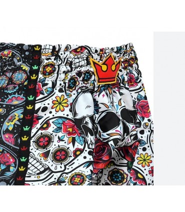 BUDDHA MUAY THAI SHORTS SANTA MUERTE white