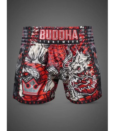 BUDDHA MUAY THAI SHORTS DRAGON red