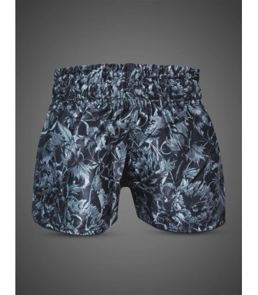 BUDDHA MUAY THAI SHORTS DARK GARDEN black/grey