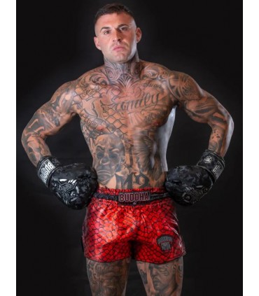 BUDDHA MUAY THAI SHORTS SNAKE red